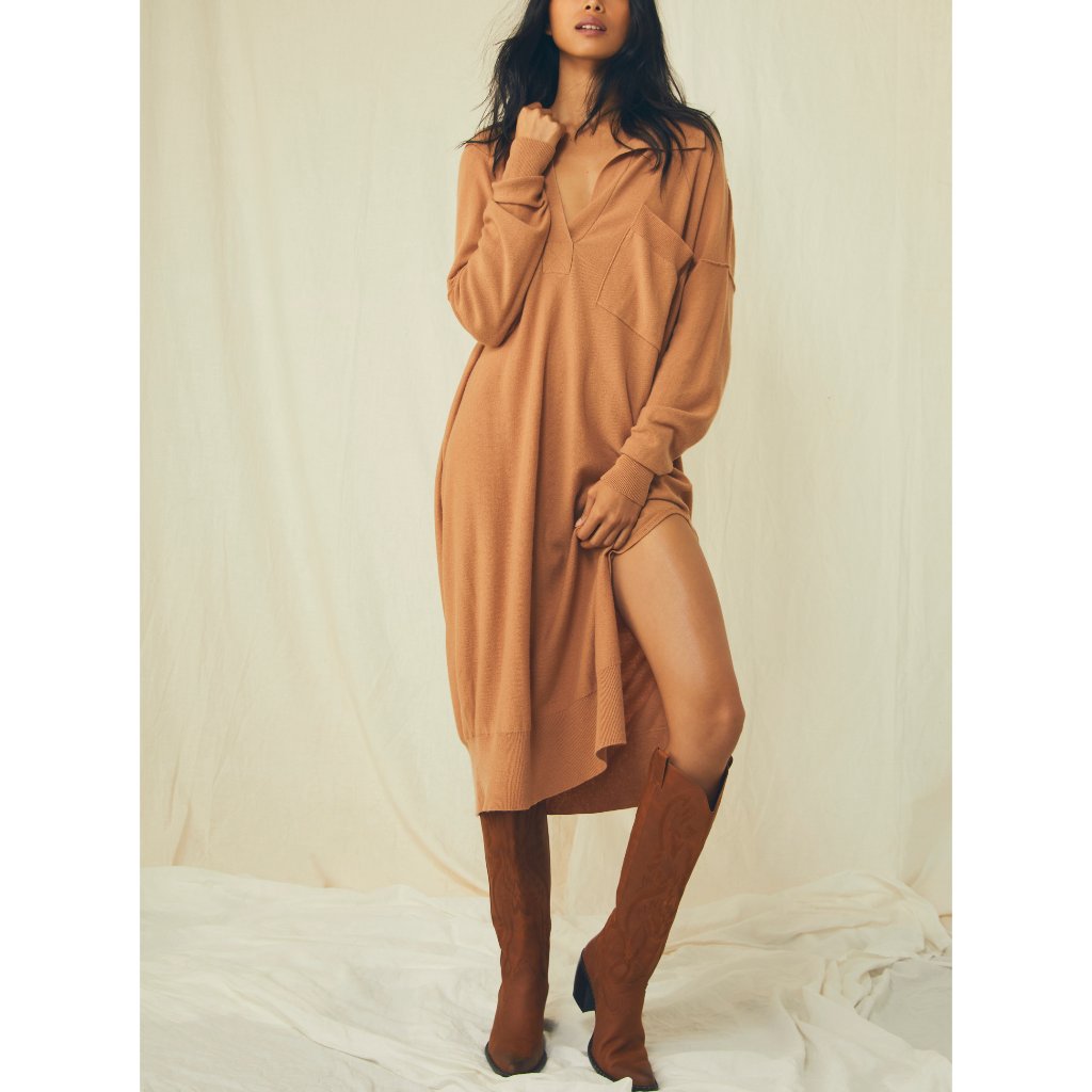 Nwt Free People Dana Cashmere Maxi / Clove Very Roomy Will Fit M And Large ...E